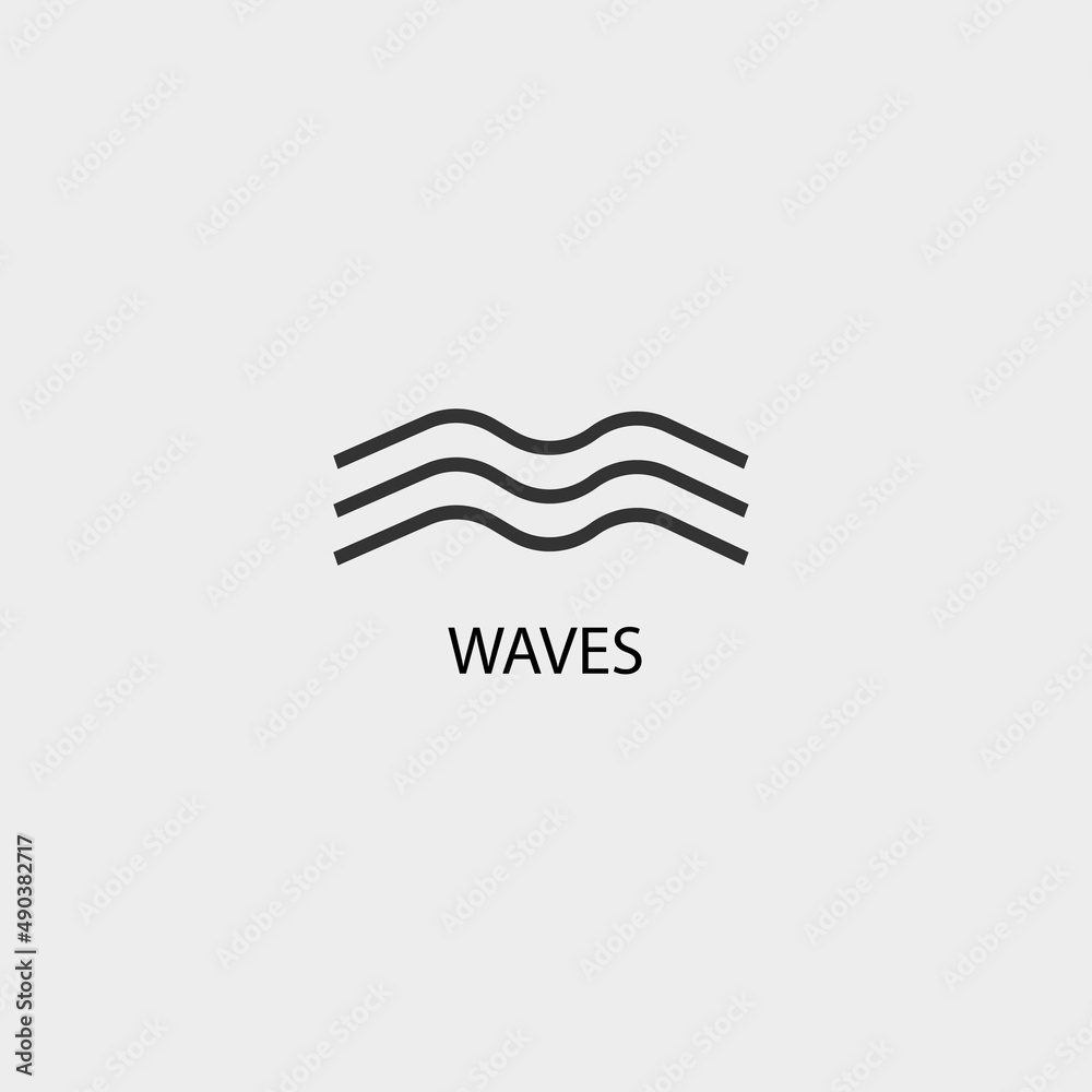 Waves vector icon illustration sign Waves vector icon illustration sign