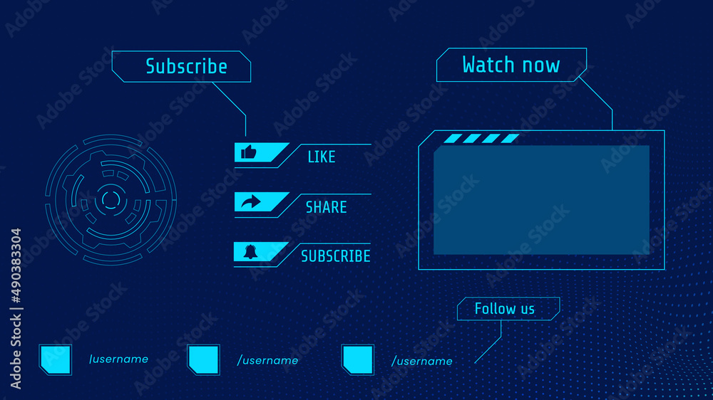 Youtube End Screen Template. Youtube Video Template, background, Outro Card, 
endscreen, banner, channel. Social media design.