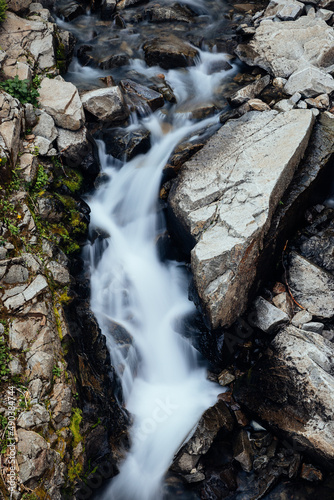 Waterfall in Mt Rainier National Park  Washington  USA.