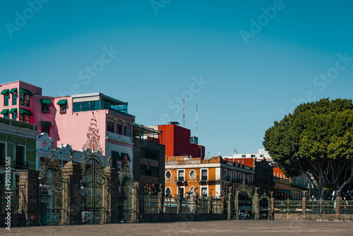 Streets of the city of Puebla, colonial baroque style