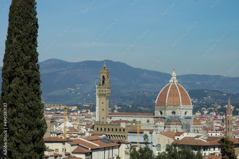 Dall cipresso di Vila Bardini  ai monumenti di Firenze in unaica immagine.