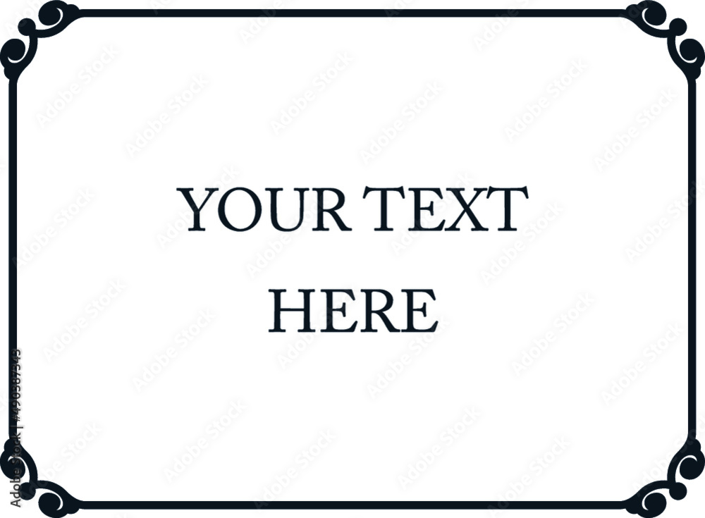 Vector border frame. Background or wine label in antique style. Simple rectangular horizontal billboard, web banner, card, plaque, signboard, or sticker Vector border frame. Background or wine label in antique style. Simple rectangular horizontal billboard, web banner, card, plaque, signboard, or sticker