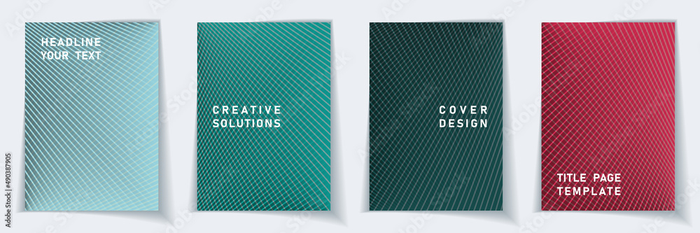 Crossed lines halftone cover page templates batch