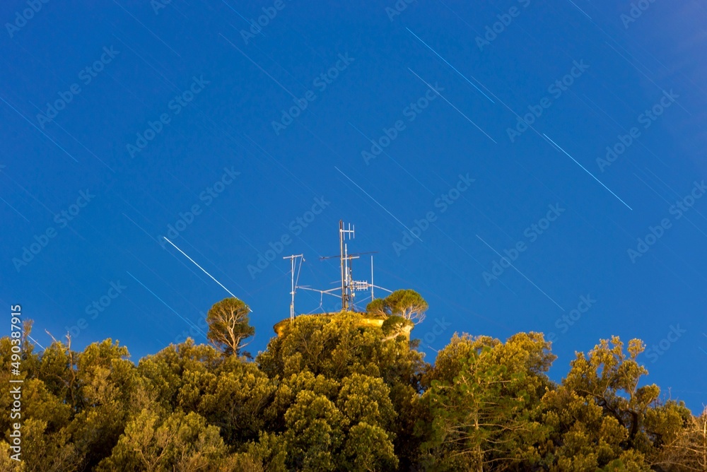 Marconi Radio Tower in Long Exposure with Star Trails. Marconi who