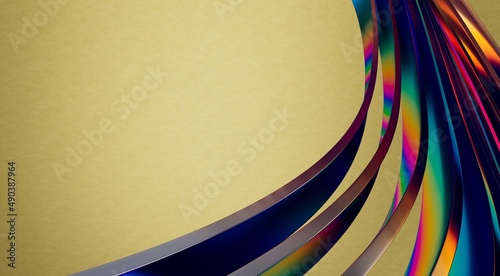 Abstract line fluid colors backgrounds. Trendy Vibrant Fluid Colors. 3d render