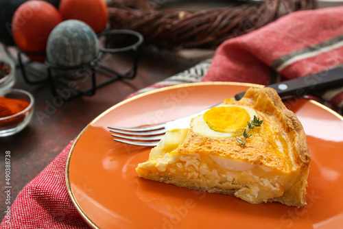 Savory easter egg quiche sl...
