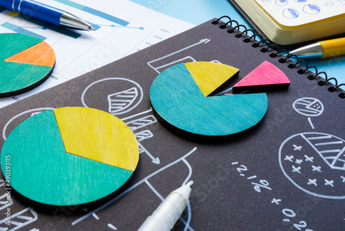 Colorful charts and data as segmentation symbol.