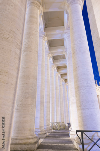 Column in Vatican City in Dusk in Rome, Italy.