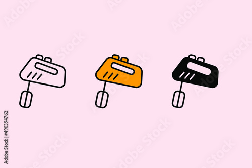 hand mixer icons symbol vector elements for infographic web