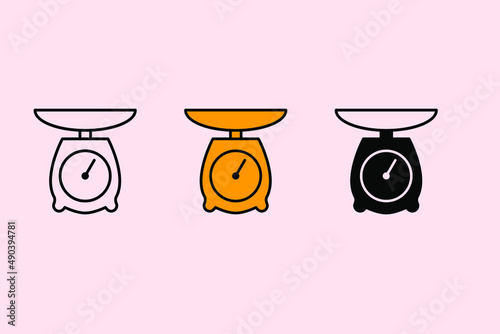 kitchen scales icons symbol vector elements for infographic web