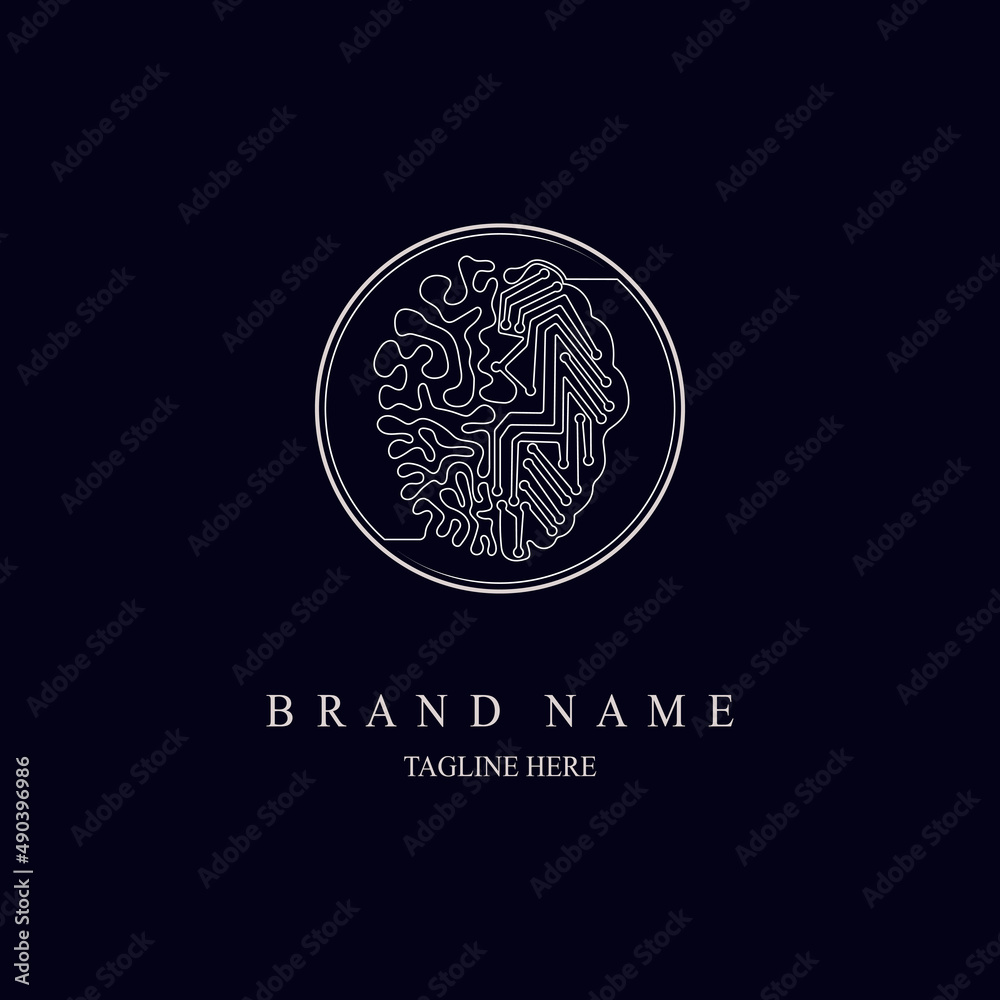 brain circuit logo line style modern design template for brand or company and other brain circuit logo line style modern design template for brand or company and other