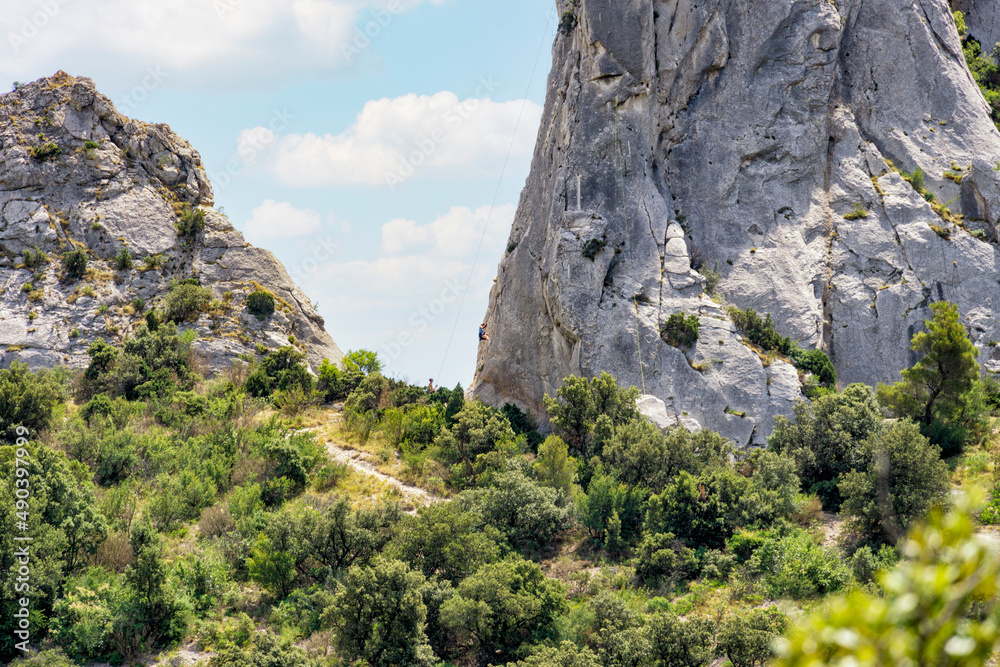 Klettern in den Dentelles de Montmirail in der Provence