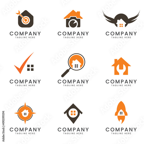 Set of home and real estate business logo icon design for multipurpose company