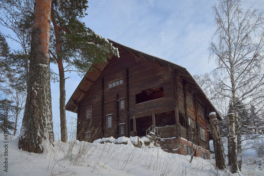 The artist's museum on shores of Finnish Tuusula lake in winter: peninsula, pekka halonen, attraction. The artist's museum on shores of Finnish Tuusula lake in winter: peninsula, pekka halonen, attraction.