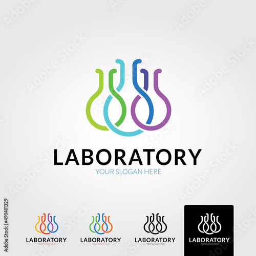 Minimal laboratory logo template - vector