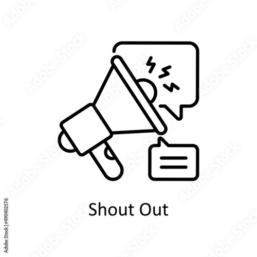 Shout Out vector outline icon for web isolated on white background EPS 10 file