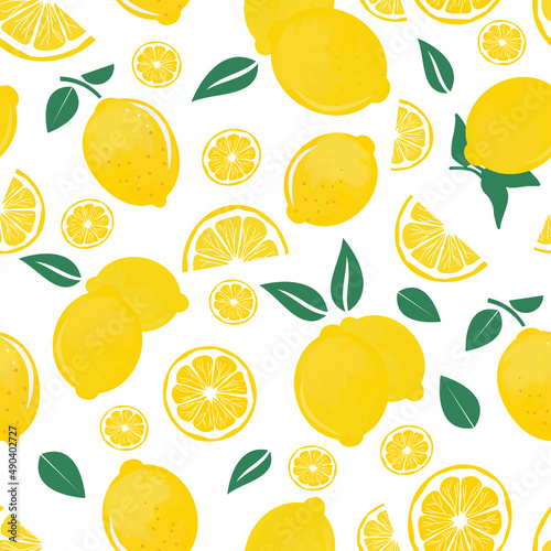 seamless vector pattern with lemons