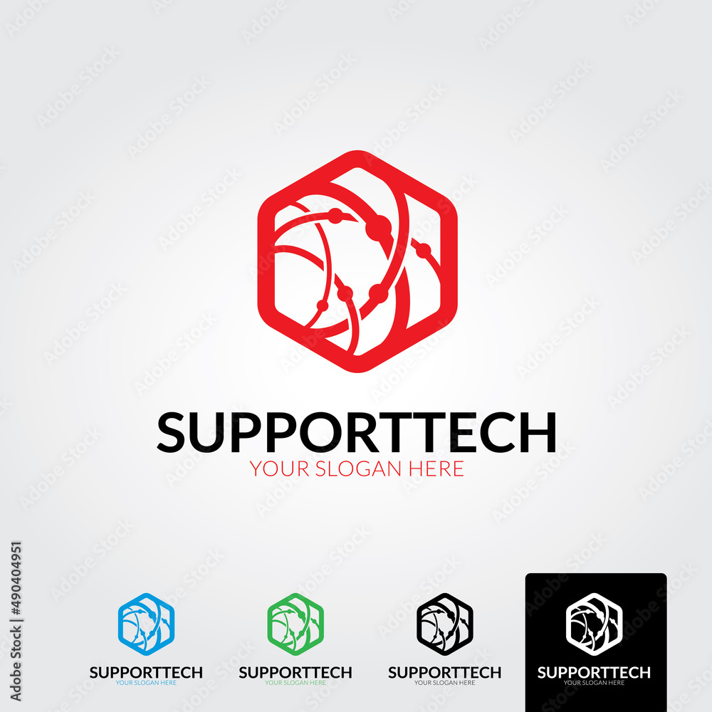 Minimal support tech logo template - vector Minimal support tech logo template - vector