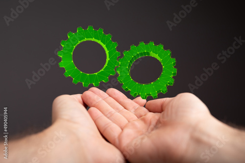 Mechanism green gears and c...