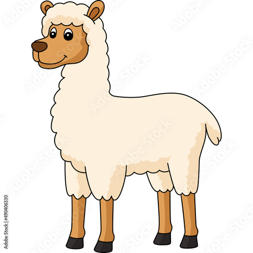 Llama Cartoon Colored Clipart Illustration