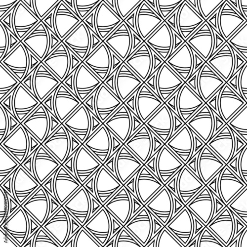 Triangular outlines wallpaper. Repeated geometrical figures background. Seamless surface pattern design with polygons. Mosaic motif. Digital paper with jagged triangles for web designing. Vector art.