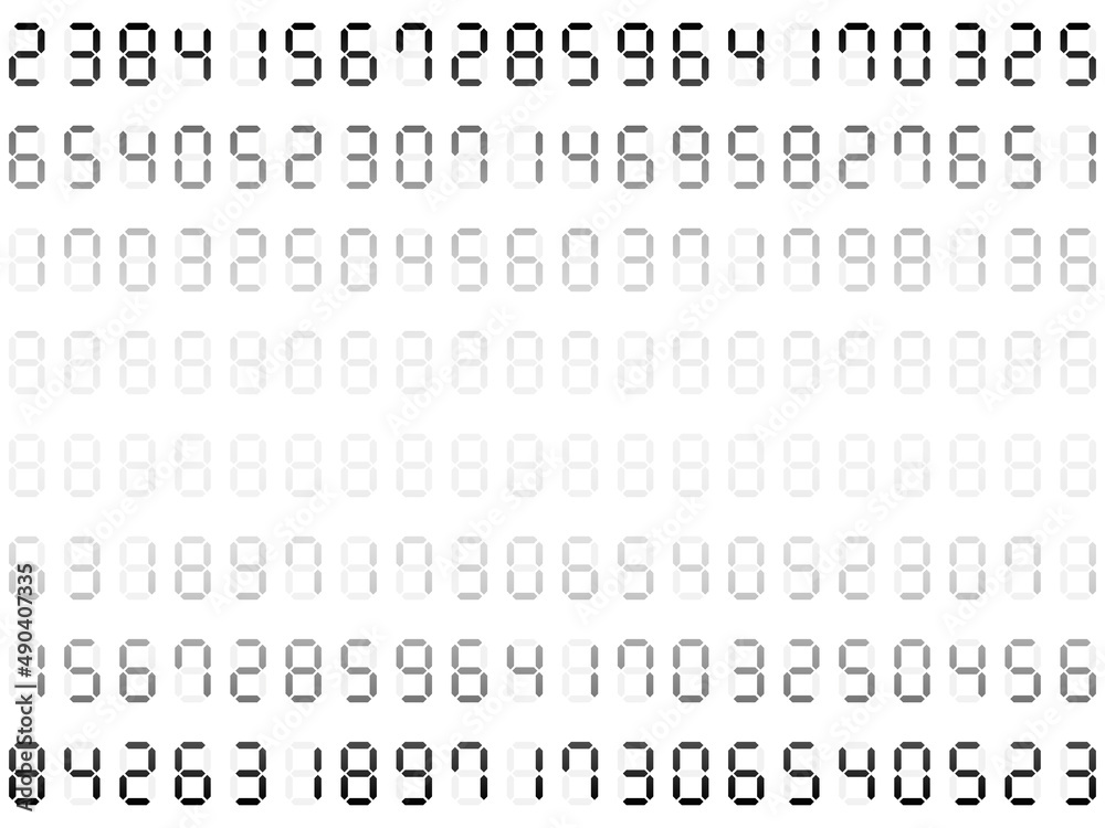 デジタル数字グラデフレーム:縦:黒 デジタル数字グラデフレーム:縦:黒