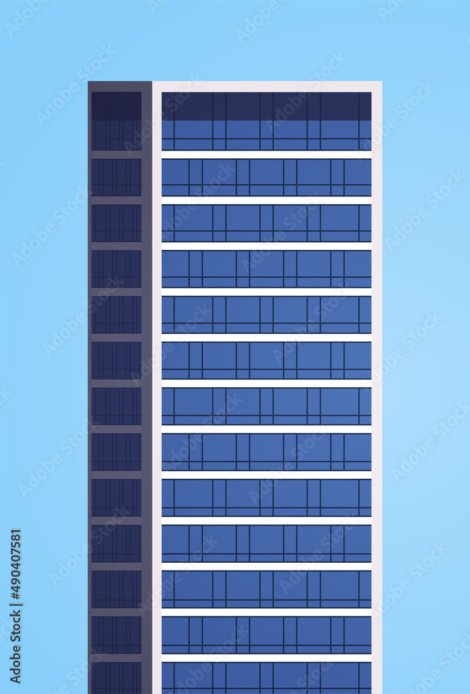 Business building and city skyscraper flat vector illustration. Business building and city skyscraper flat vector illustration.