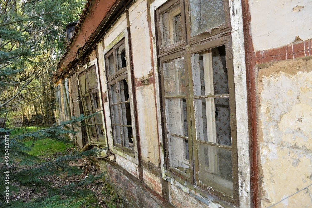 Fototapeta premium Zerfallenes Haus - Ruine im Wald