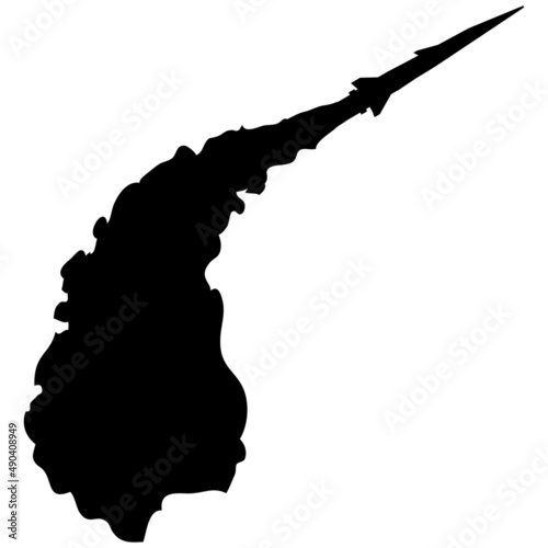 	発射されたミサイルのイラストのシルエット素材　ベクター