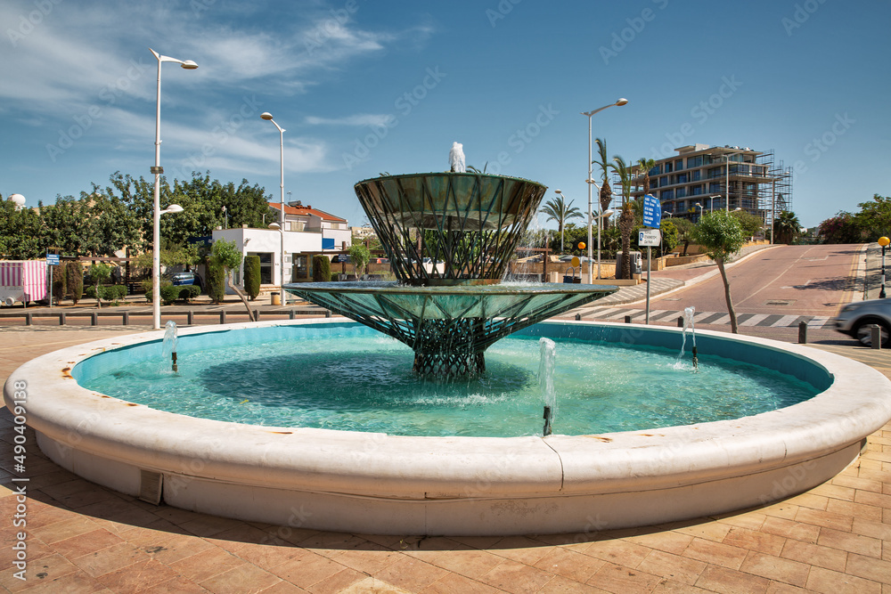 Fountain on Protara street in Protaras, Cyprus.