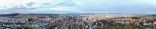 Fototapeta Naklejka Na Ścianę i Meble -  aerial view with the panorama of the  Targu Mures city - Romania