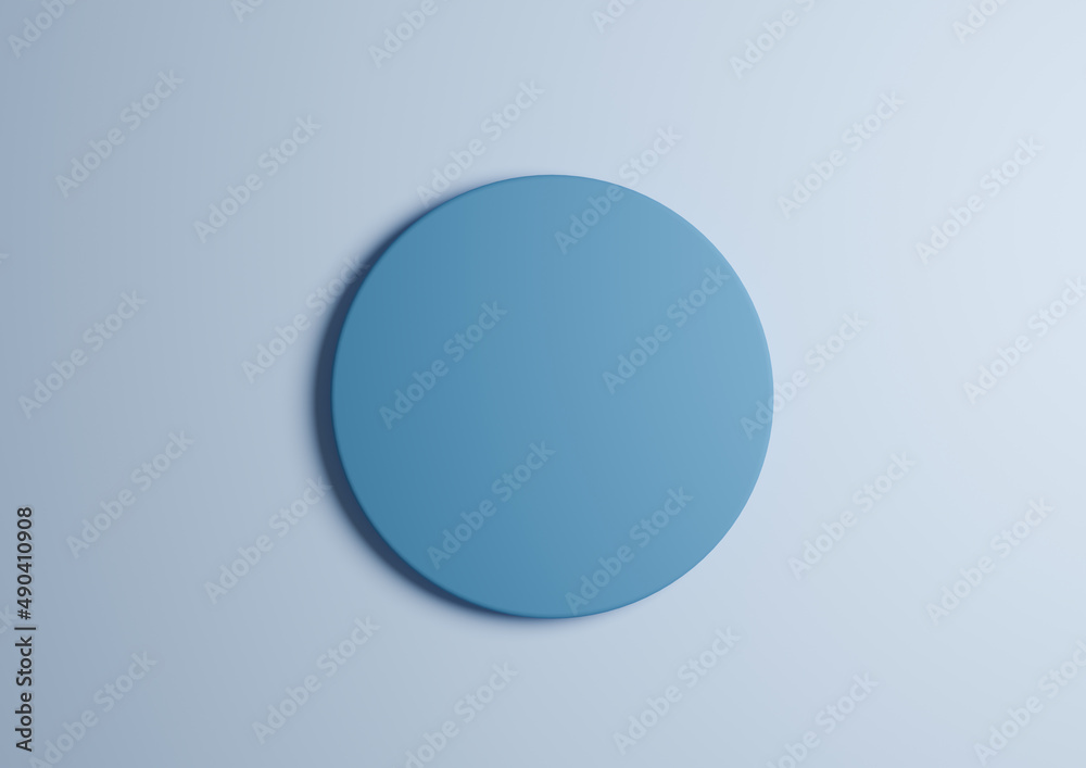3D illustration of a light blue circle podium or stand top view flat lay product display minimal, simple pastel blue background with copy space for text 3D illustration of a light blue circle podium or stand top view flat lay product display minimal, simple pastel blue background with copy space for text