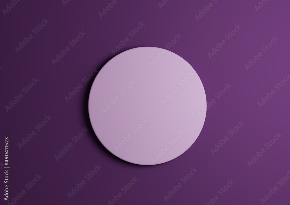 3D illustration of a light, pastel, purple circle podium or stand top view flat lay product display minimal, simple bright, dark purple background with copy space for text 3D illustration of a light, pastel, purple circle podium or stand top view flat lay product display minimal, simple bright, dark purple background with copy space for text