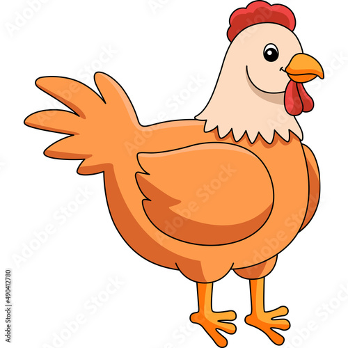 Chicken Cartoon Colored Clipart Illustration