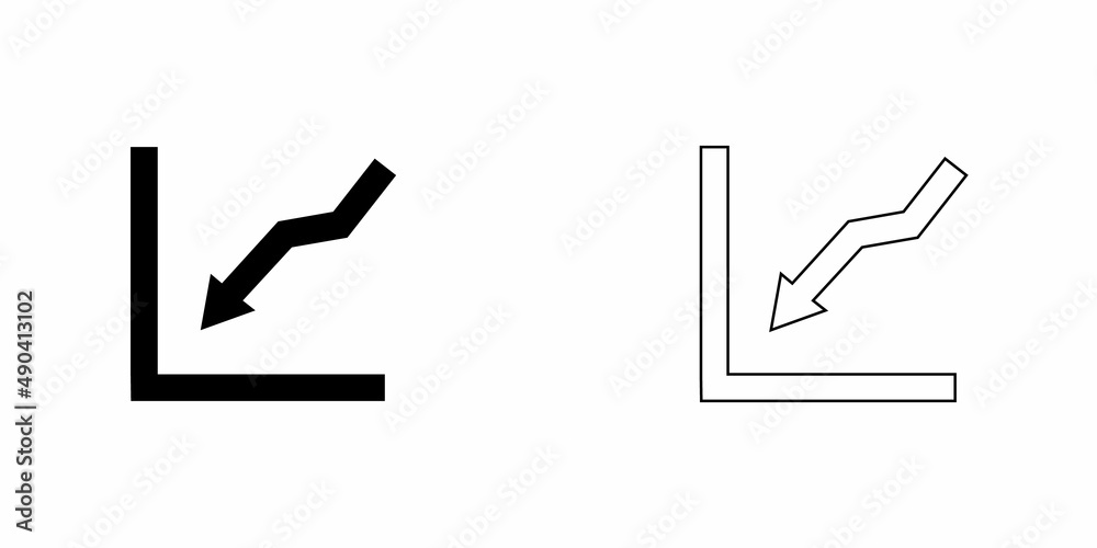 Diagram falling arrow vector illustration. Diagram falling arrow vector illustration.