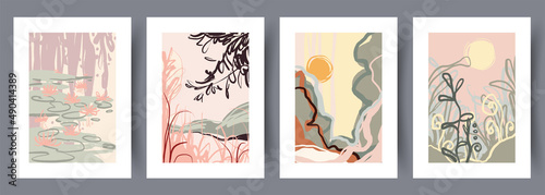 Printable wall art vector poster set.