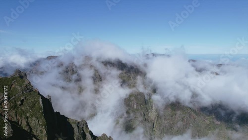Flying Through Clouds Above Mountain Tops Paradise Heaven Eternity Creation Mountain Range Hour High Peaks Wonderful Inspiring Natural Landscape 4K