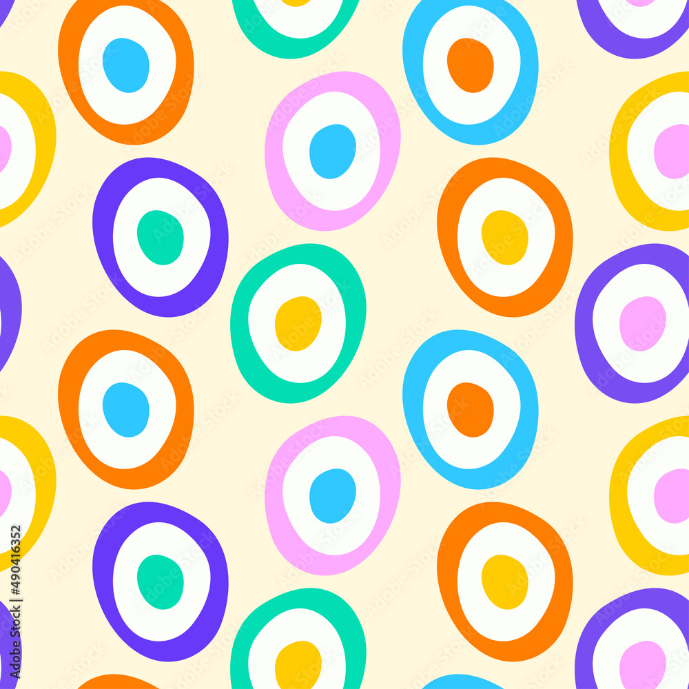 Fototapeta premium Abstract seamless bright pattern with colorful circles