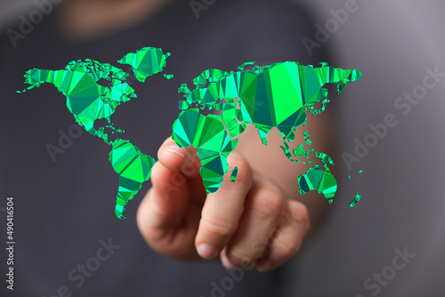 Grass Earth Globe, 3D rende...