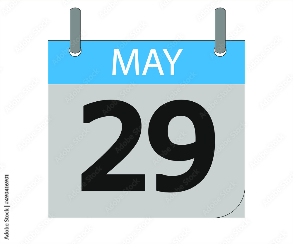 May 29st. Calendar icon. Month, date, year, holidays, week and weekend. May 29st. Calendar icon. Month, date, year, holidays, week and weekend.
