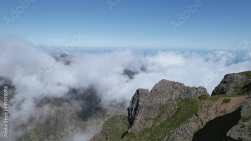 Flying Through Clouds Above Mountain Tops Paradise Heaven Eternity Creation Mountain Range Hour High Peaks Wonderful Inspiring Natural Landscape 4K