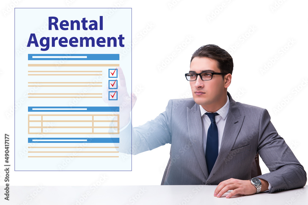Rental agreement concept with businessman Rental agreement concept with businessman