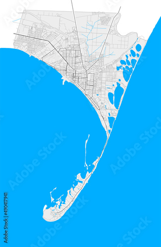 Berdiansk, Ukraine Black and White high resolution vector map