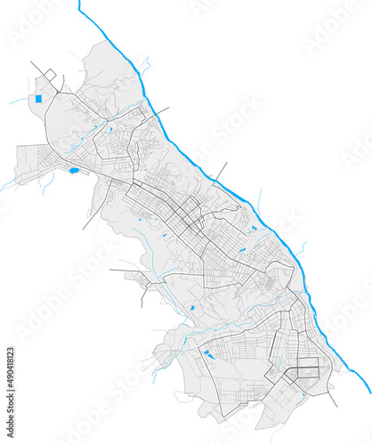 Lysychansk, Ukraine Black and White high resolution vector map