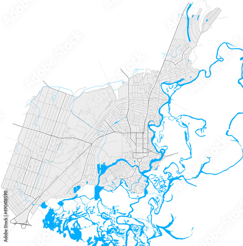 Novomoskovsk, Ukraine Black and White high resolution vector map