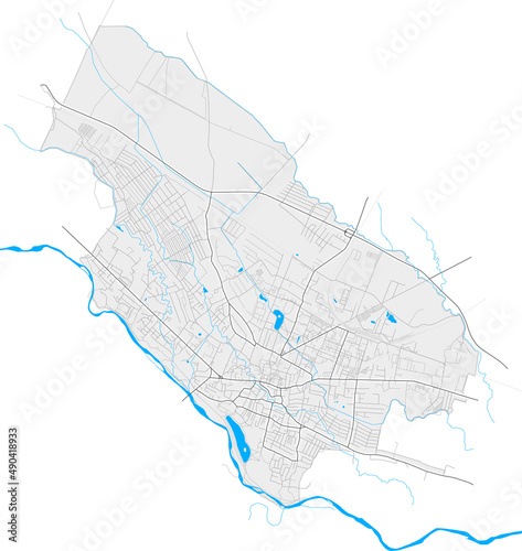 Kolomyia, Ukraine Black and White high resolution vector map