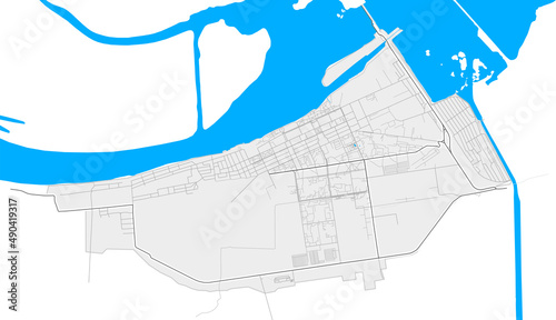 NovaKakhovka, Ukraine Black and White high resolution vector map