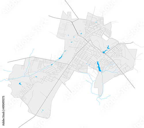 Rovenky, Ukraine Black and White high resolution vector map