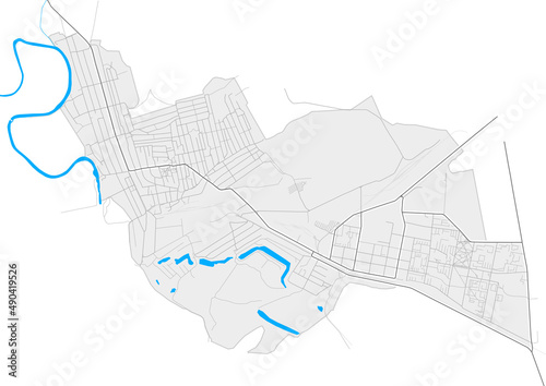 Pokrov, Ukraine Black and White high resolution vector map