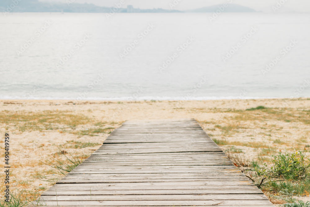 rodeira beach landscape in cangas, pontevedra, galicia, spain